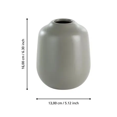 Jarrón Gris Eglo Lovran H160 D130 Nuova Collezione