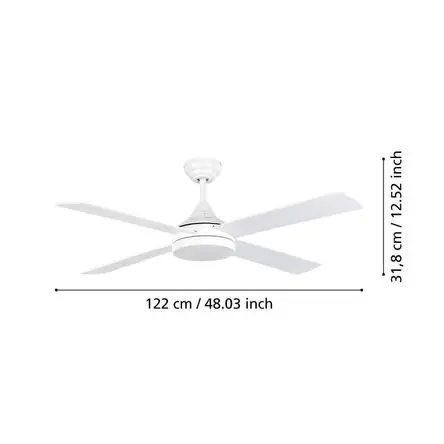 Compra Adesso Ventilador Eglo Trinidad D1220 Blanco