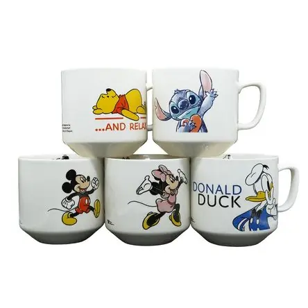 Taza Disney 5 Pzas Mickey Minnie Winnie Poo Stitch Donald 480 ml Miglior Prezzo