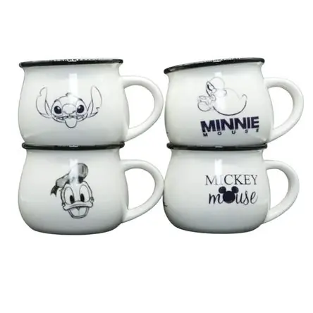 Tazas Disney Mickey Minnie Stitch Donald 4 Pzas Spedizione Gratuita