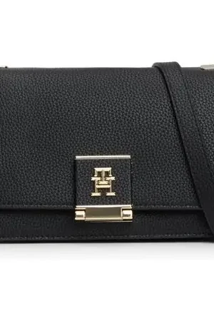 Super Prezzo Tommy Hilfiger | Bolso de Cuero con Correa Crossbody | Negro